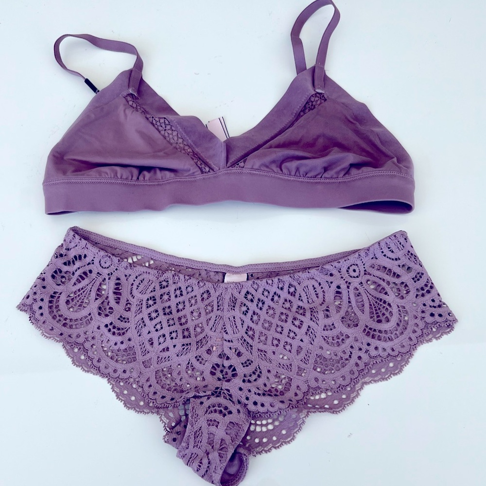 VICTORIAS SECRET SET BRA PANTY SIZE M-XS